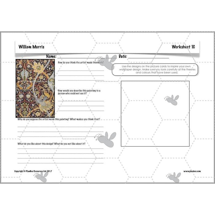 PlanBee William Morris KS2 Art Lesson Plan Packs for Year 3 & Year 4