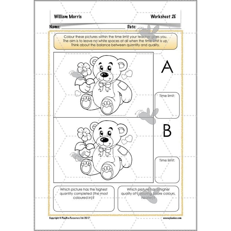 PlanBee William Morris KS2 Art Lesson Plan Packs for Year 3 & Year 4