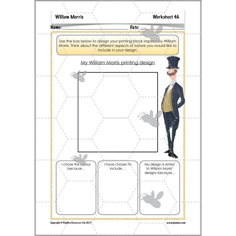 PlanBee William Morris KS2 Art Lesson Plan Packs for Year 3 & Year 4