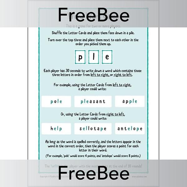 FREE Fun with Words Pack by PlanBee