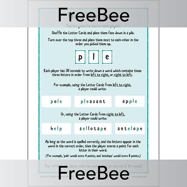 FREE Fun with Words Pack by PlanBee