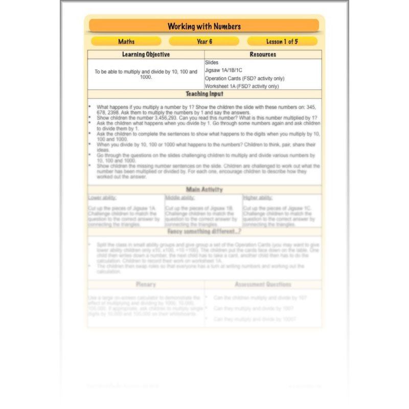 PlanBee Working with Numbers - Year 6 Maths Planning and Resources by PlanBee.