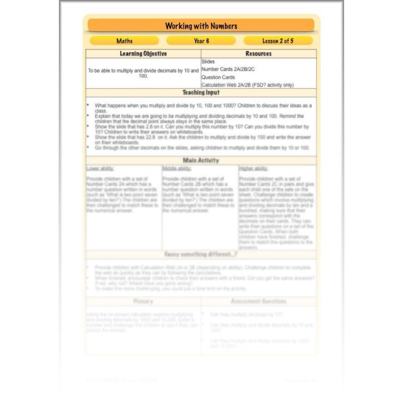 PlanBee Working with Numbers - Year 6 Maths Planning and Resources by PlanBee.