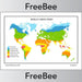 PlanBee Free downloadable World Climate Map for kids by PlanBee