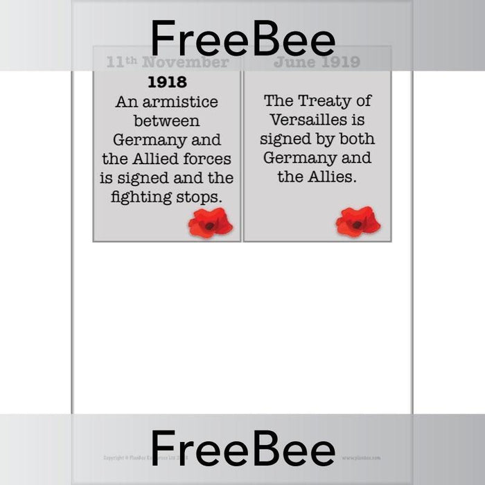 PlanBee World War I Timeline KS2 Free resource by PlanBee