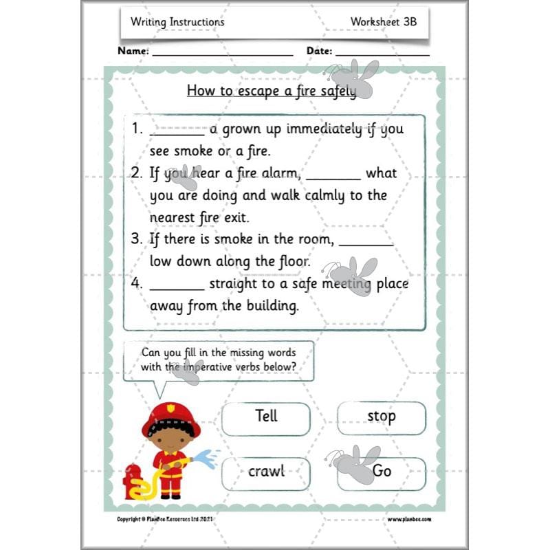 PlanBee Writing Instructions Year 1 English lessons and activities by PlanBee
