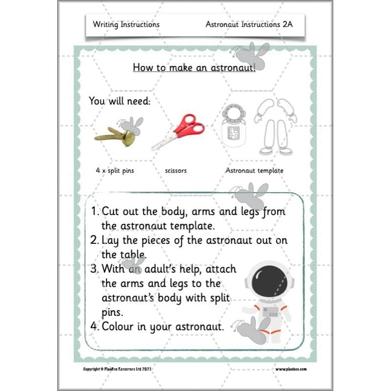 PlanBee Writing Instructions Year 1 English lessons and activities by PlanBee