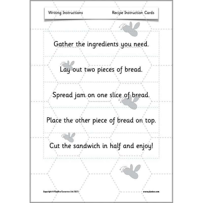 PlanBee Writing Instructions Year 1 English lessons and activities by PlanBee