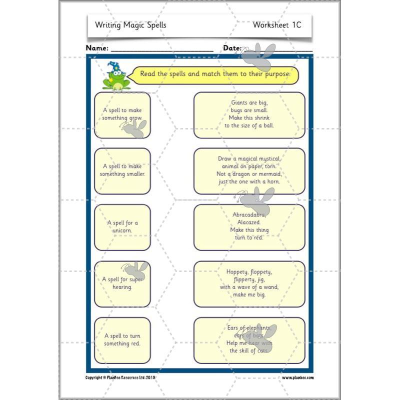 PlanBee Magic Spell Writing KS1 Year 1 English by PlanBee