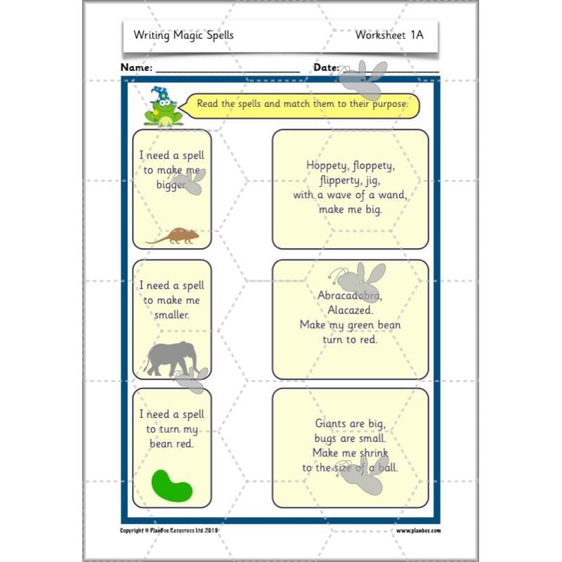 PlanBee Magic Spell Writing KS1 Year 1 English by PlanBee