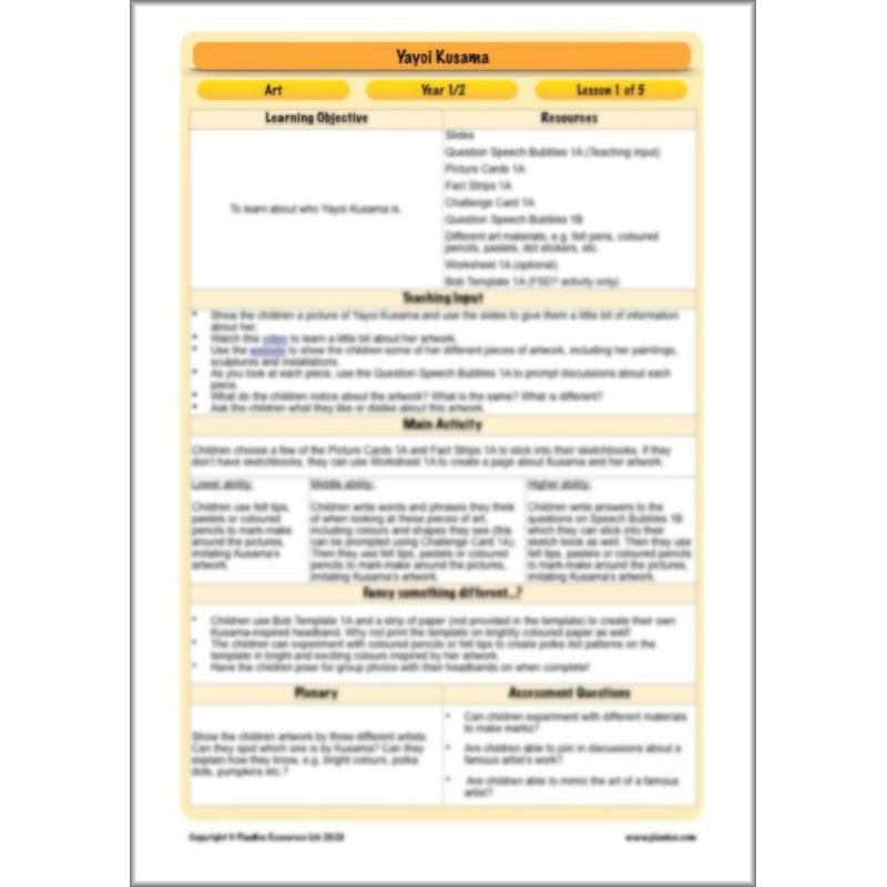 PlanBee Yayoi Kusama Lesson Plan - Famous Artists KS1