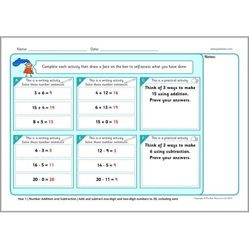 PlanBee Year 1 Maths Assessment Pack | Primary Maths Resources