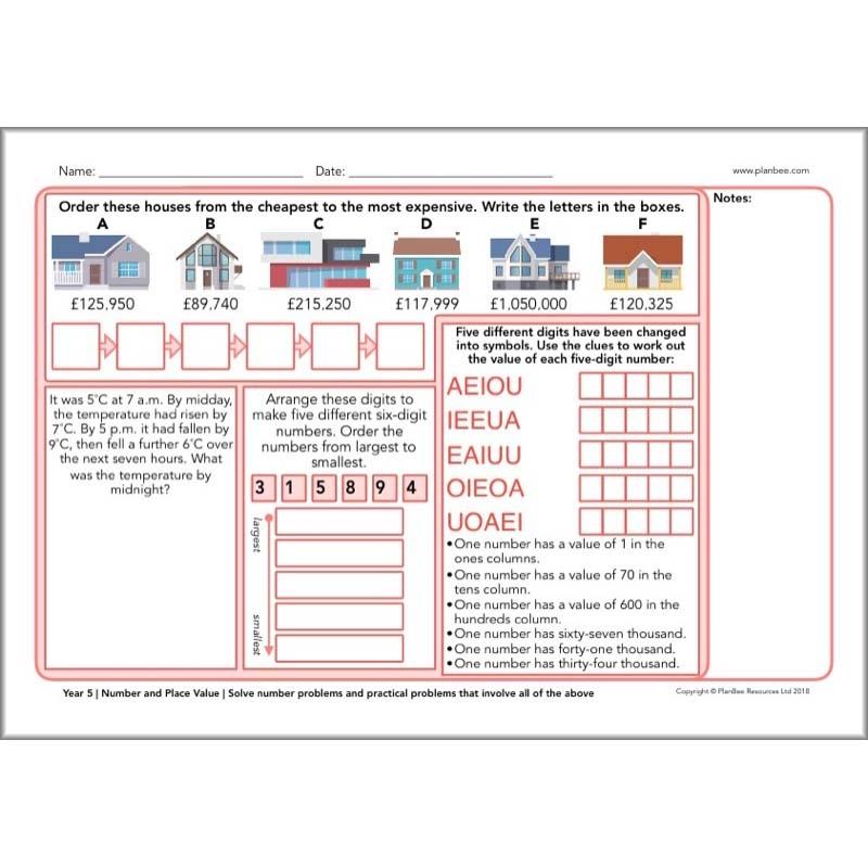 PlanBee Year 5 Maths Assessment Pack | New Curriculum