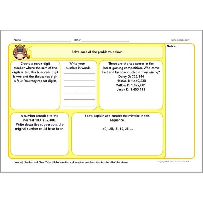 Year 6 Maths Assessment Pack New Curriculum PlanBee Year 6 maths assessment pack new curriculum planbee
