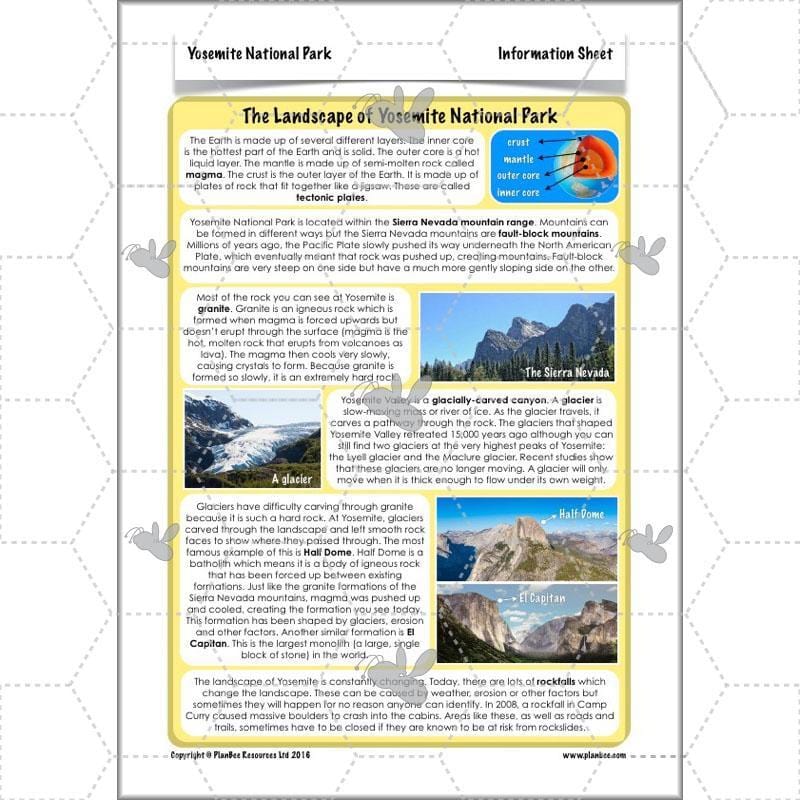 PlanBee Yosemite National Park: Year 5 & Year 6 Geography scheme of work