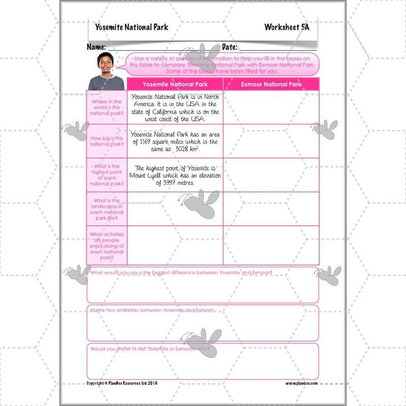 PlanBee Yosemite National Park: Year 5 & Year 6 Geography scheme of work