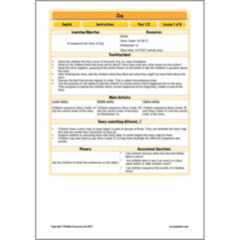 PlanBee Zog Instructions KS1 by PlanBee	
