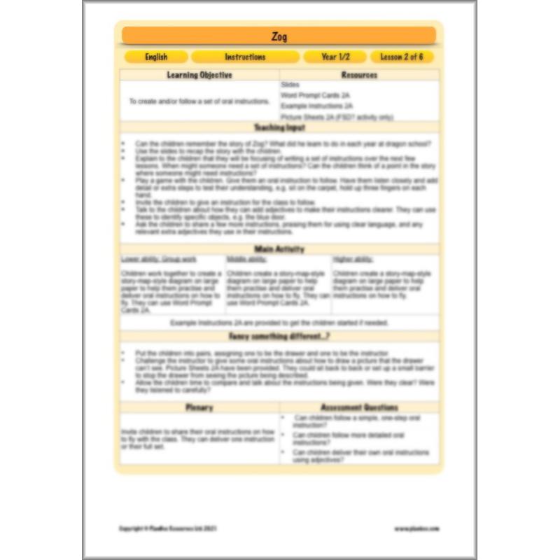 PlanBee Zog Instructions KS1 by PlanBee	