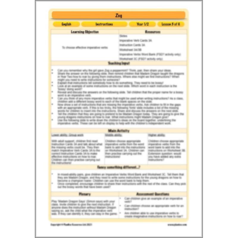 PlanBee Zog Instructions KS1 by PlanBee	